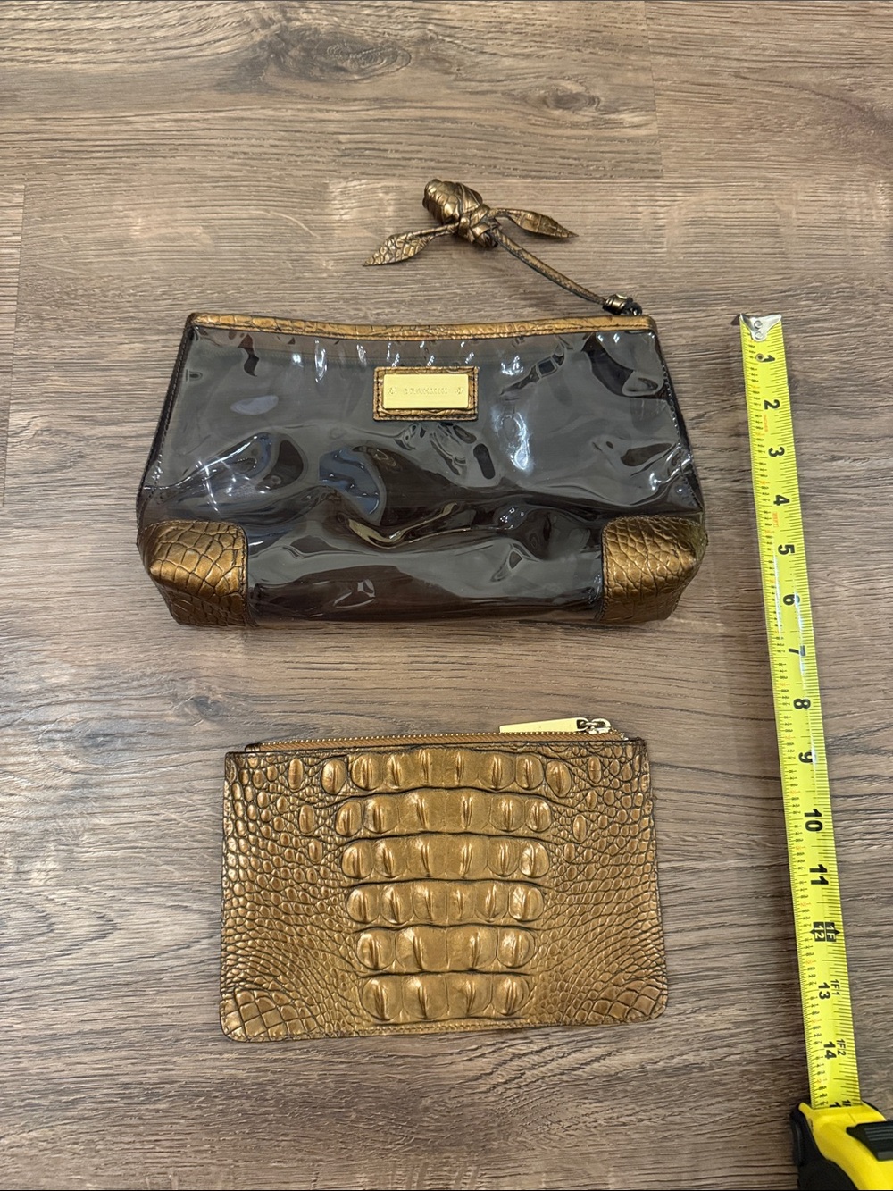 Brahmin Bronze Metallic Clear Pouch with Matching pouch